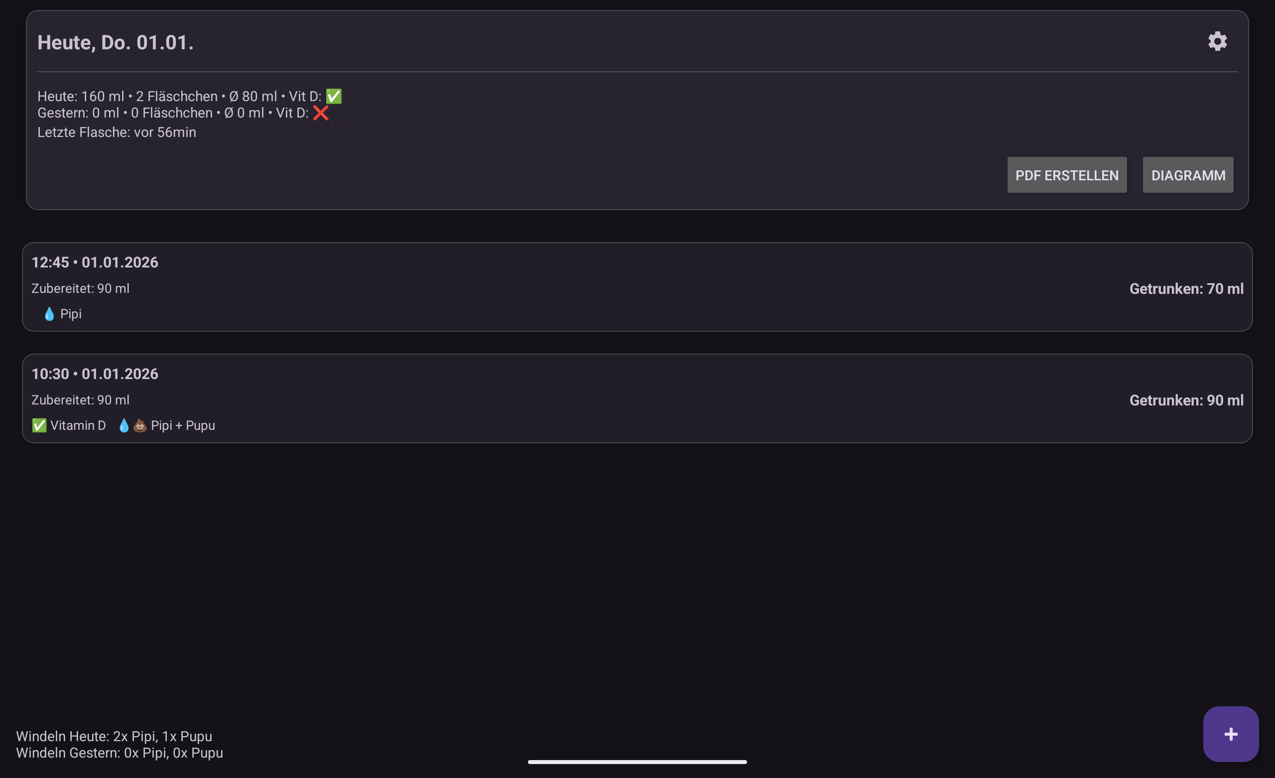 Babyfeed App Vorschau
